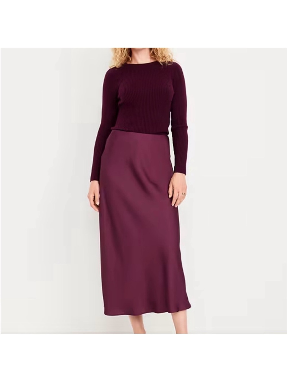Old Navy Plum Midi Slip Skirt